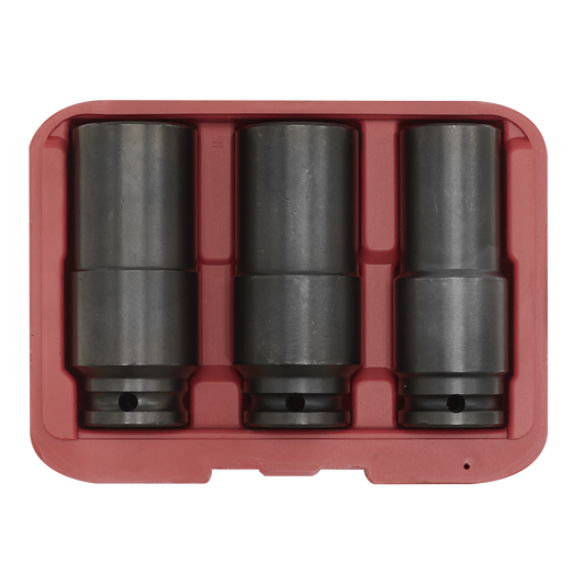 Deep Weighted Impact Socket Set 1/2"Sq Drive 3pc