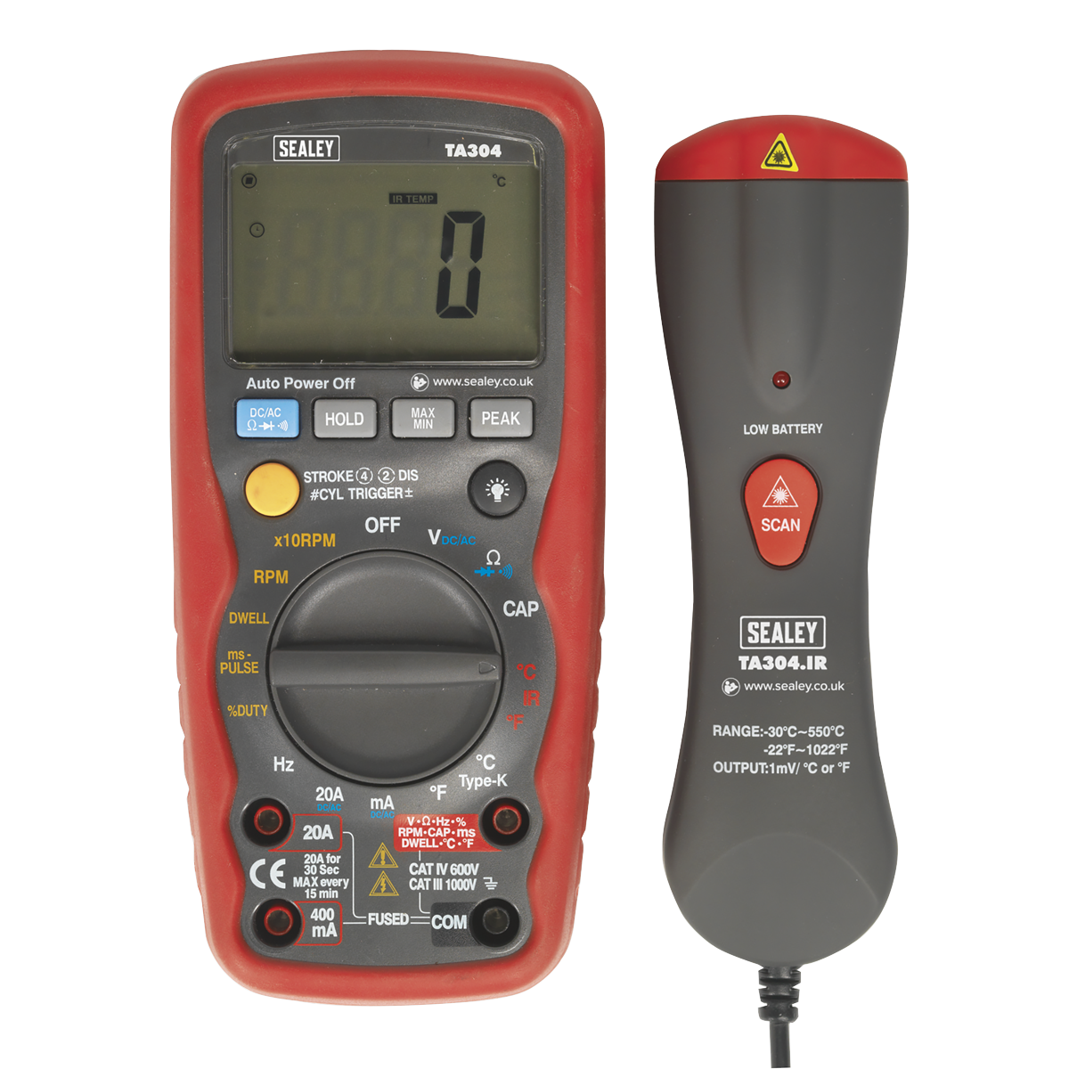 Digital Automotive Analyser 15-Function with Inductive Coupler/Infrared Temperature Probe