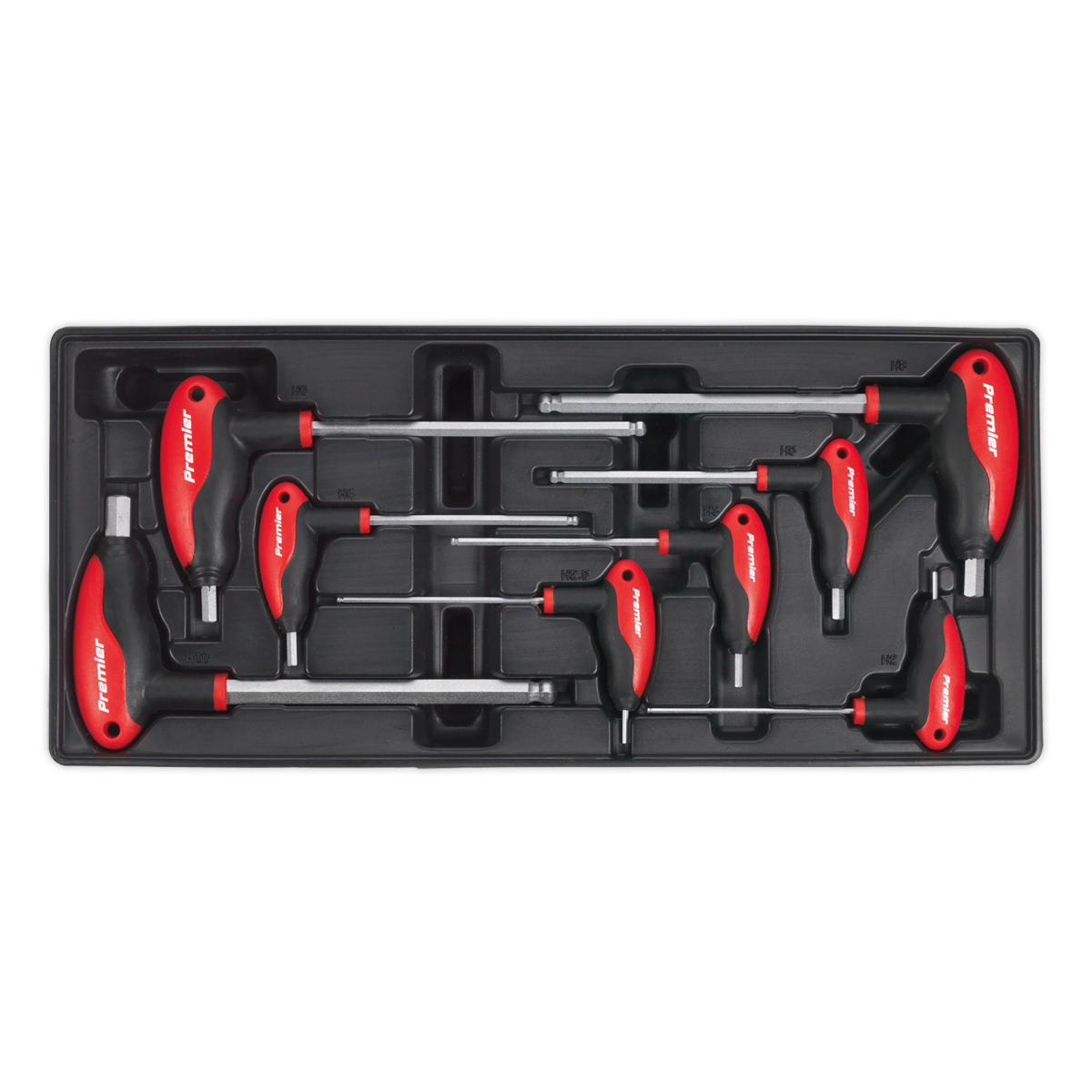 Tool Tray with T-Handle Ball-End Hex Key Set 8pc