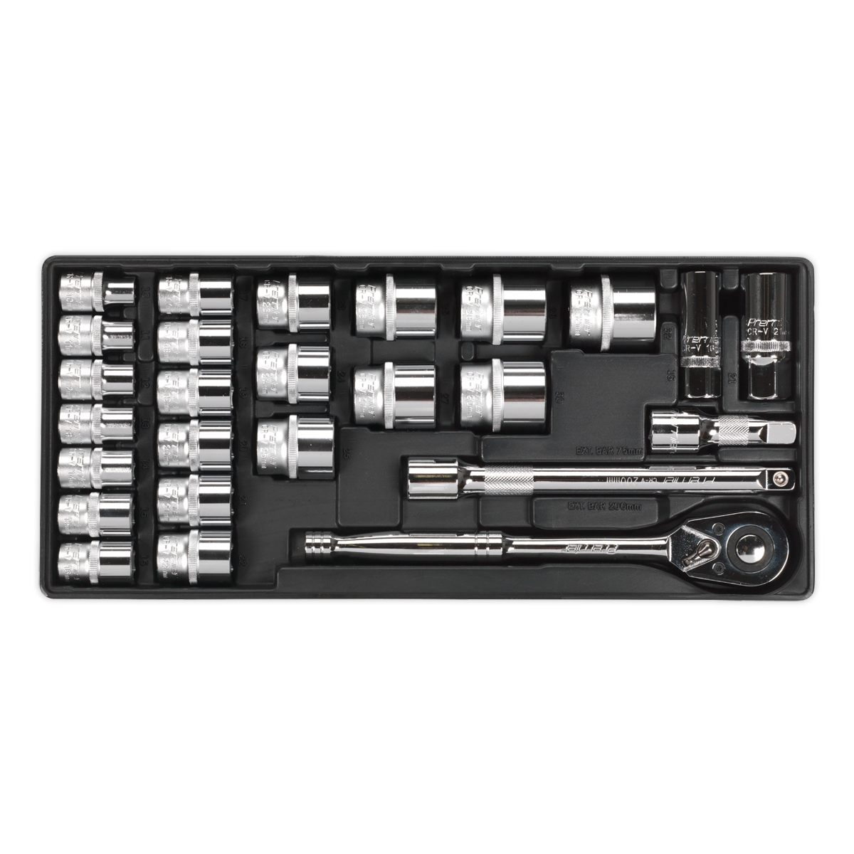 Tool Tray with Socket Set 26pc 1/2"Sq Drive