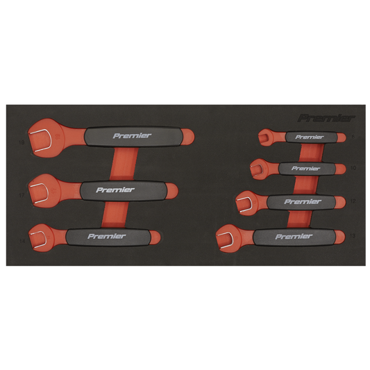 Insulated Open-End Spanner Set with Tool Tray 7pc VDE Approved