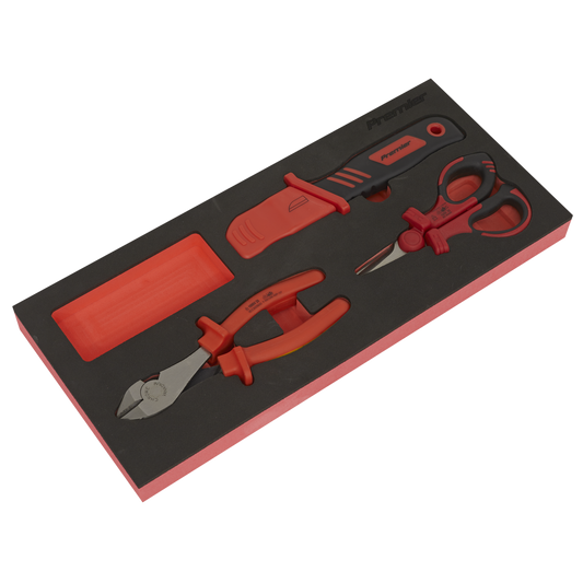 Insulated Cutting Set 3pc with Tool Tray - VDE Approved