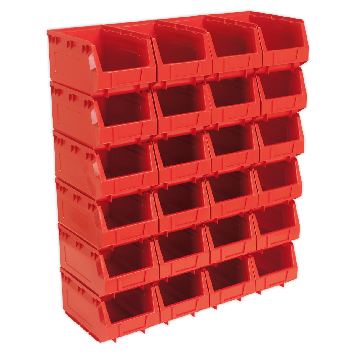 Plastic Storage Bin 150 x 240 x 130mm - Red Pack of 24