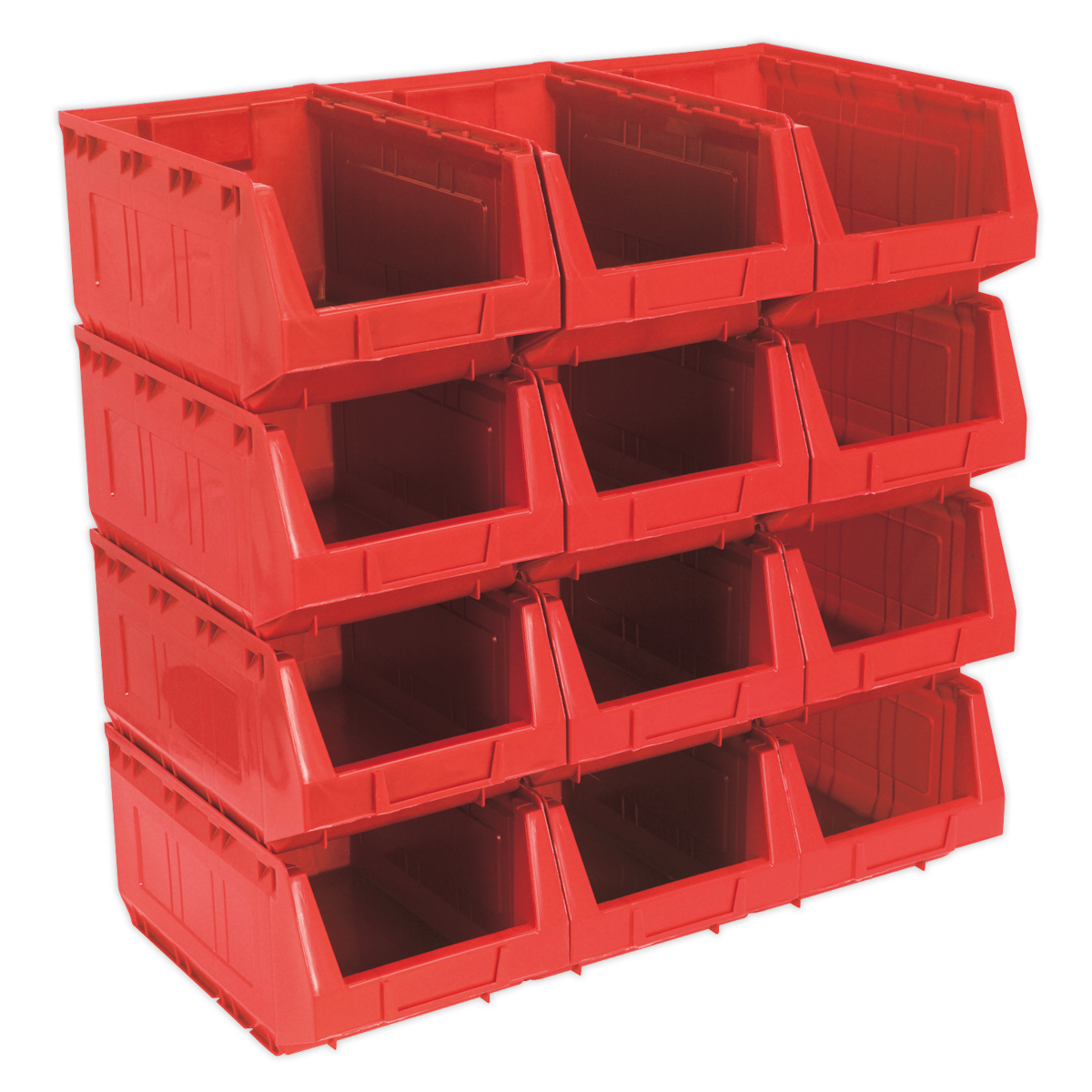 Plastic Storage Bin 210 x 355 x 165mm - Red Pack of 12