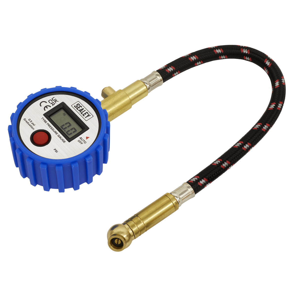 Tyre Pressure Gauge Digital with Leader Hose & Quick Release 0-100psi