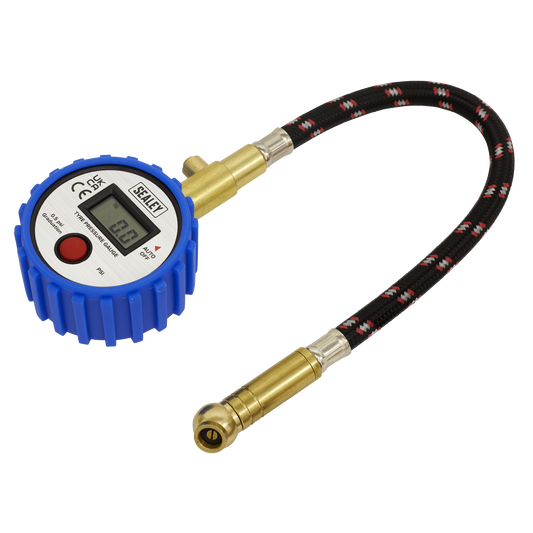 Tyre Pressure Gauge Digital with Leader Hose & Quick Release 0-100psi