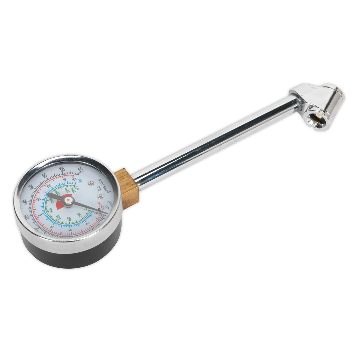 Twin Connector Tyre Pressure Gauge 0-220psi