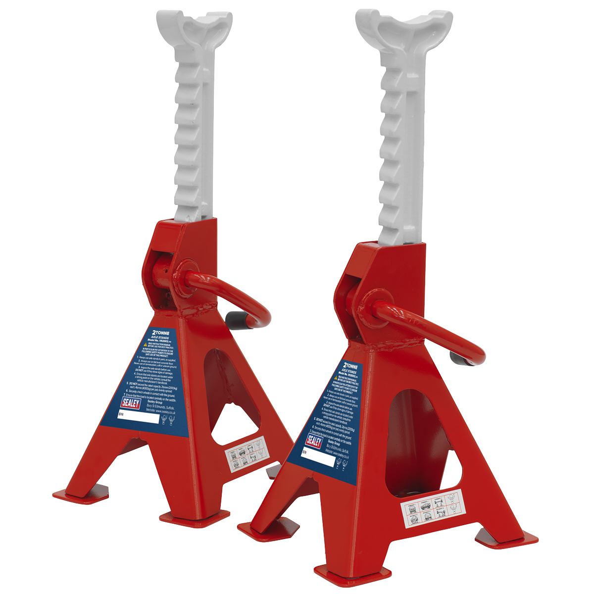 Axle Stands (Pair) 2 Tonne Capacity per Stand Ratchet Type