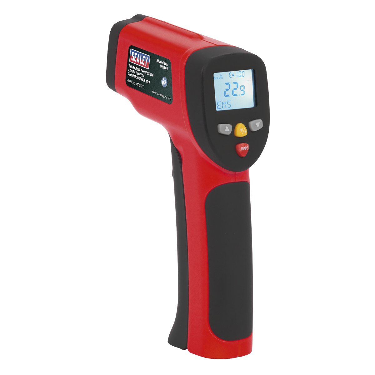 Infrared Twin-Spot Laser Digital Thermometer 12:1 High Temperature