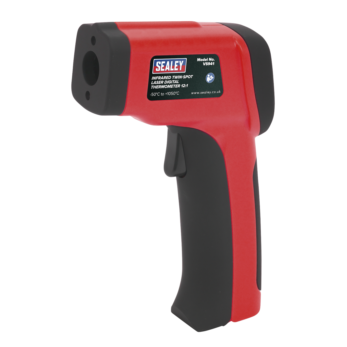 Infrared Twin-Spot Laser Digital Thermometer 12:1 High Temperature