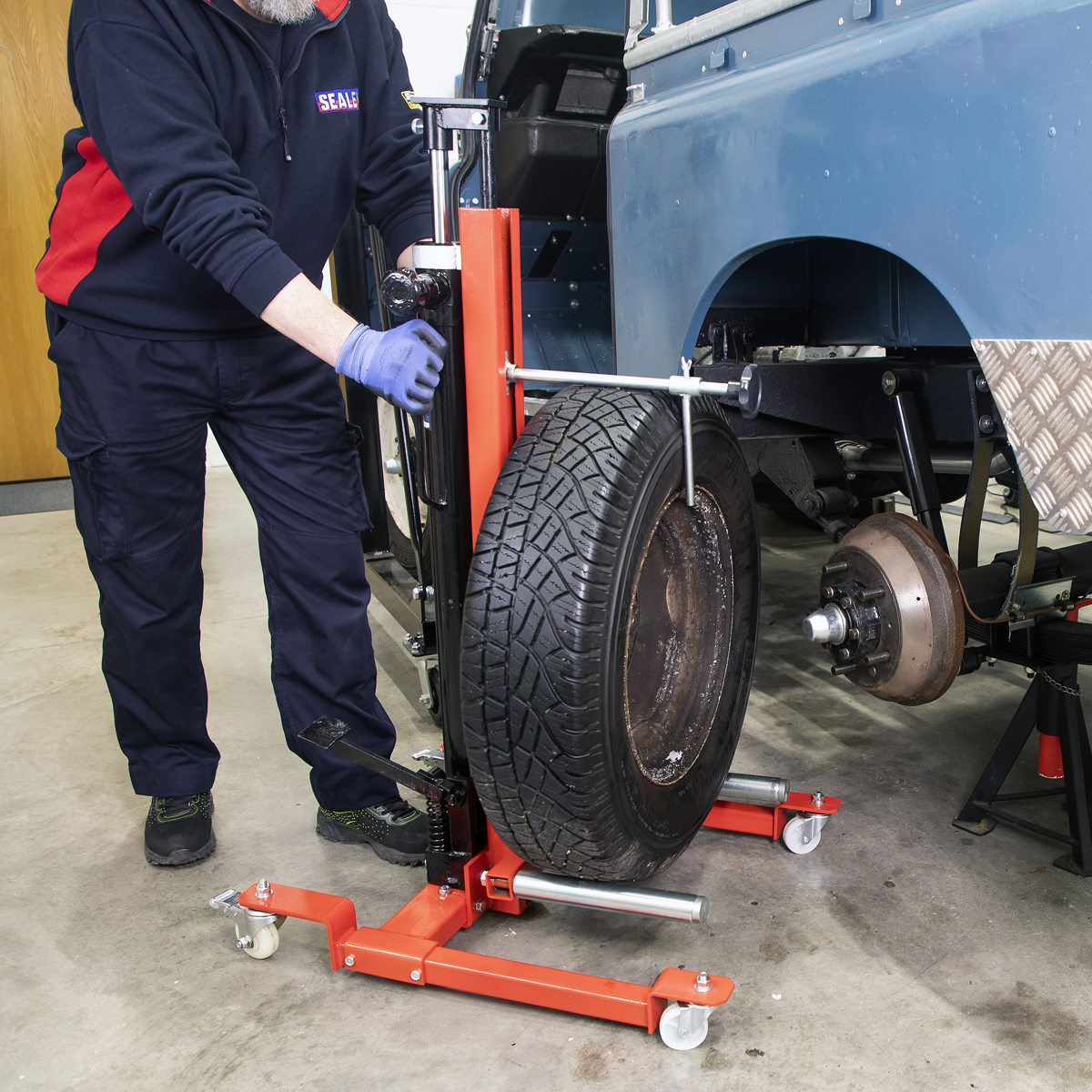 Wheel Removal/Lifter Trolley 80kg Quick Lift