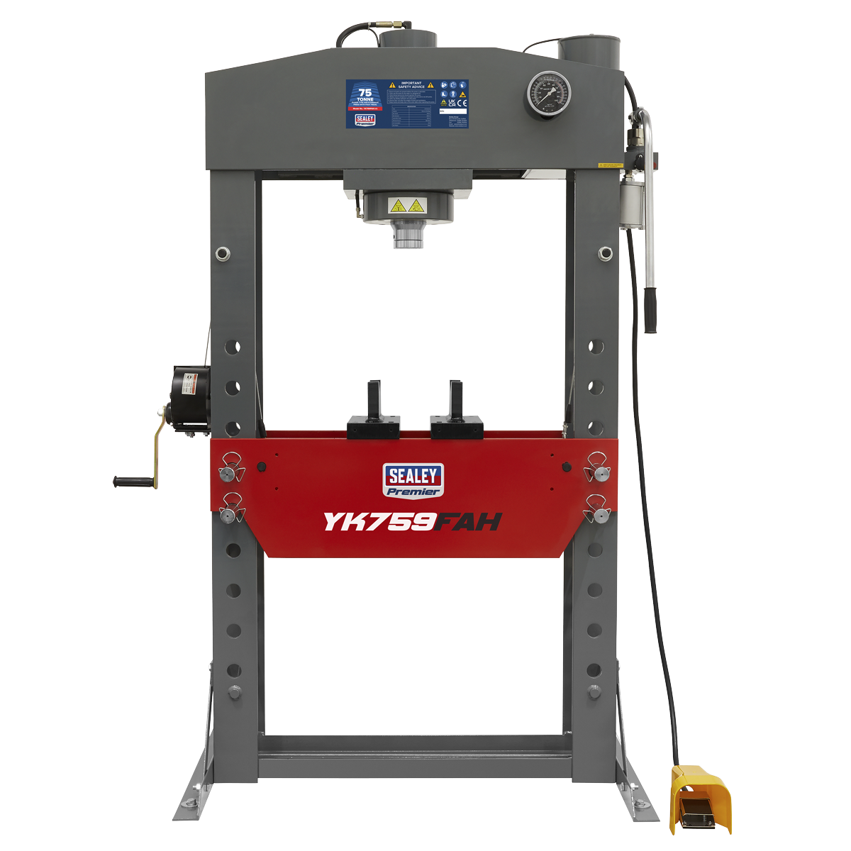 Air/Hydraulic Press 75 Tonne Floor Type with Foot Pedal