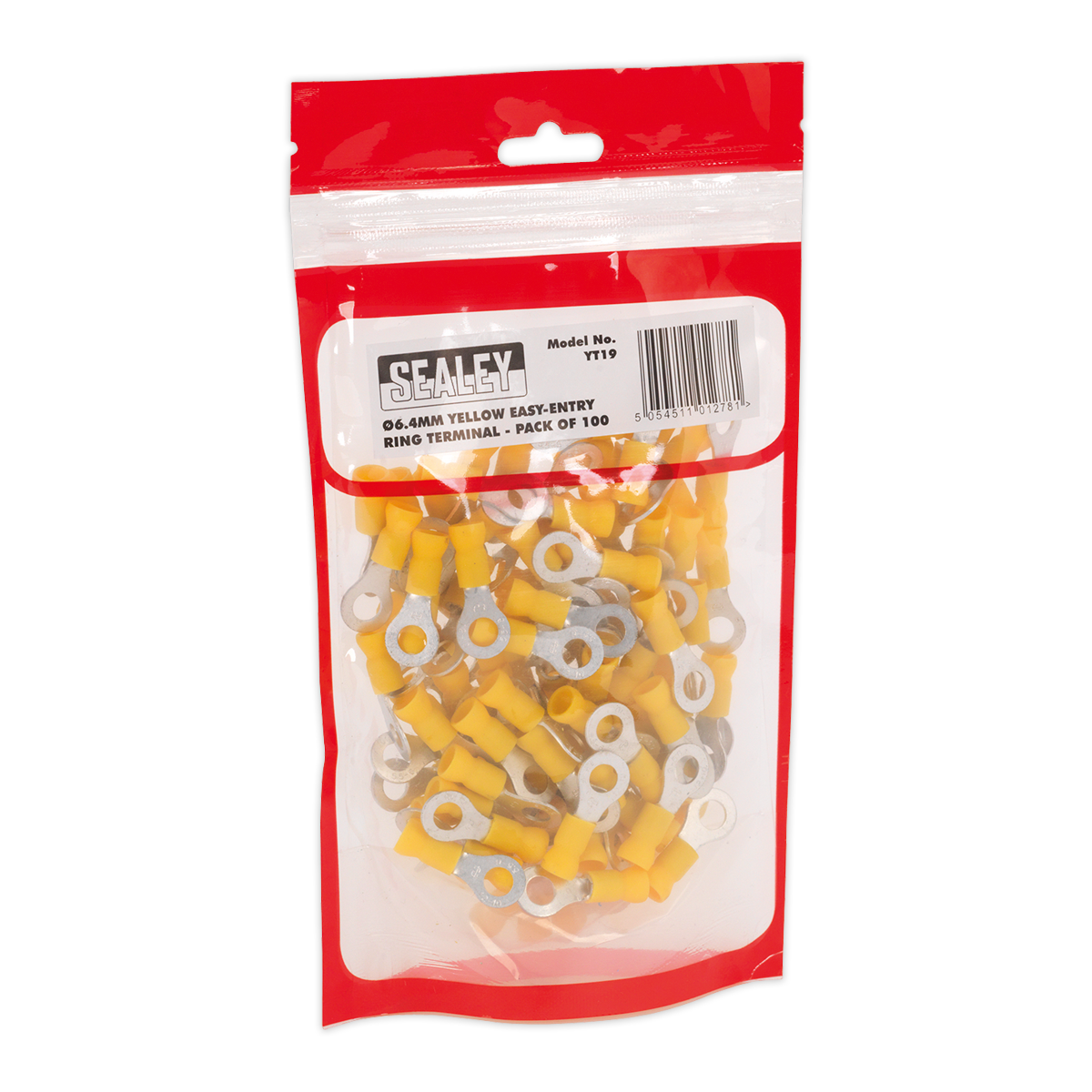 Easy-Entry Ring Terminal Ø6.4mm (1/4") Yellow Pack of 100